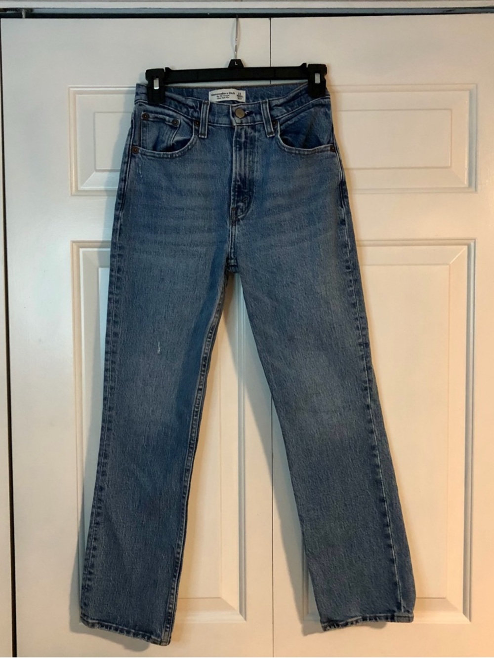 Abercrombie & Fitch 90s Straight Jeans Size 23 Ultra High Rise Vintage Wash